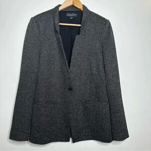Lucky Brand Black Tweed One Button Blazer Size Medium
